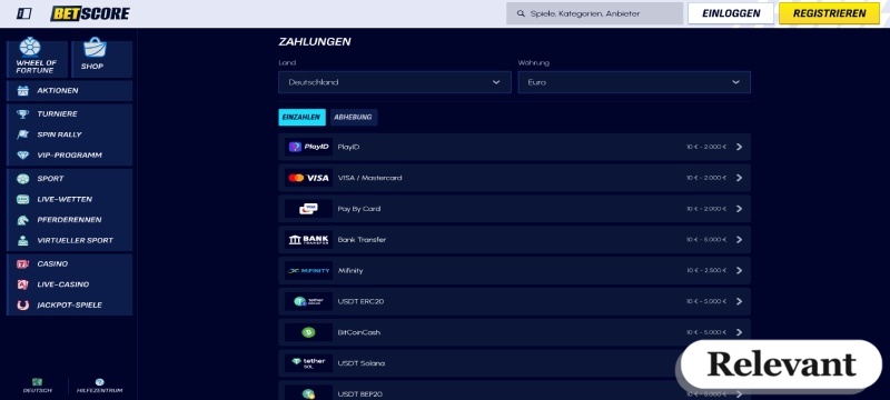 PayPal Einzahlung im Online Casino ohne deutsche Regeln